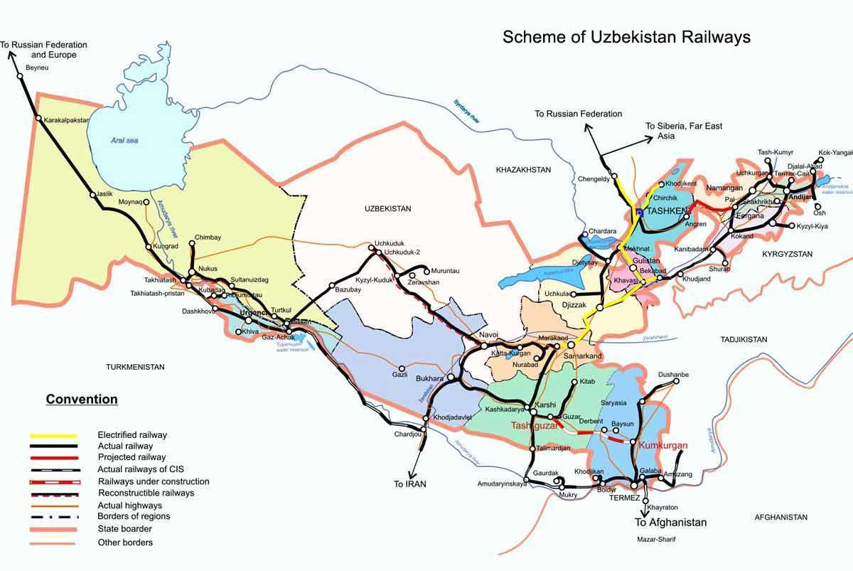 אוזבקיסטן רכבת המפה