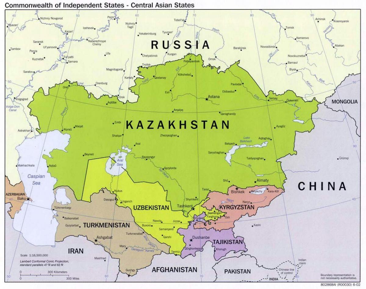 אוזבקיסטן, רוסיה מפה