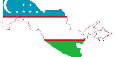 מפה של אוזבקיסטן הדגל 